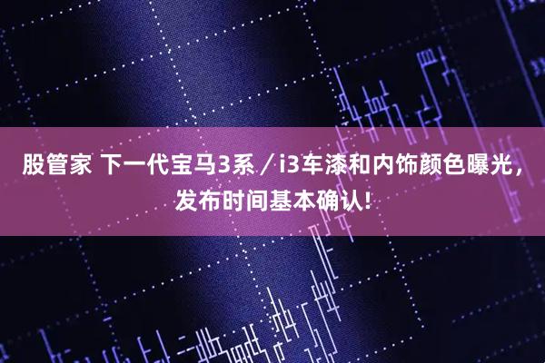 股管家 下一代宝马3系／i3车漆和内饰颜色曝光，发布时间基本确认!